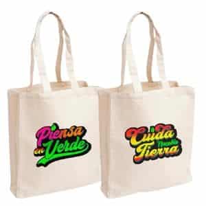 bolsas de tocuyo con fuelle y sublimado