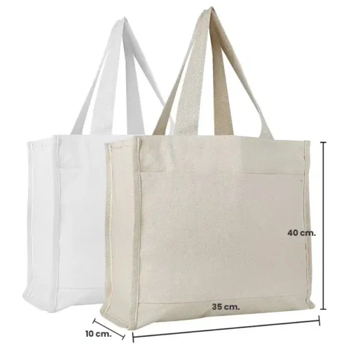 Bolsas de Tela Tocuyo con fuelle en Gamarra bolsa con fuelle personalizadas, con medidas, colores, al por mayor