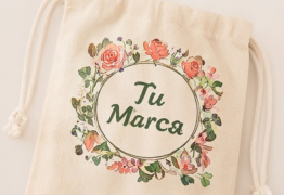bolsa de tocuyo con cordon ajustable en sublimado