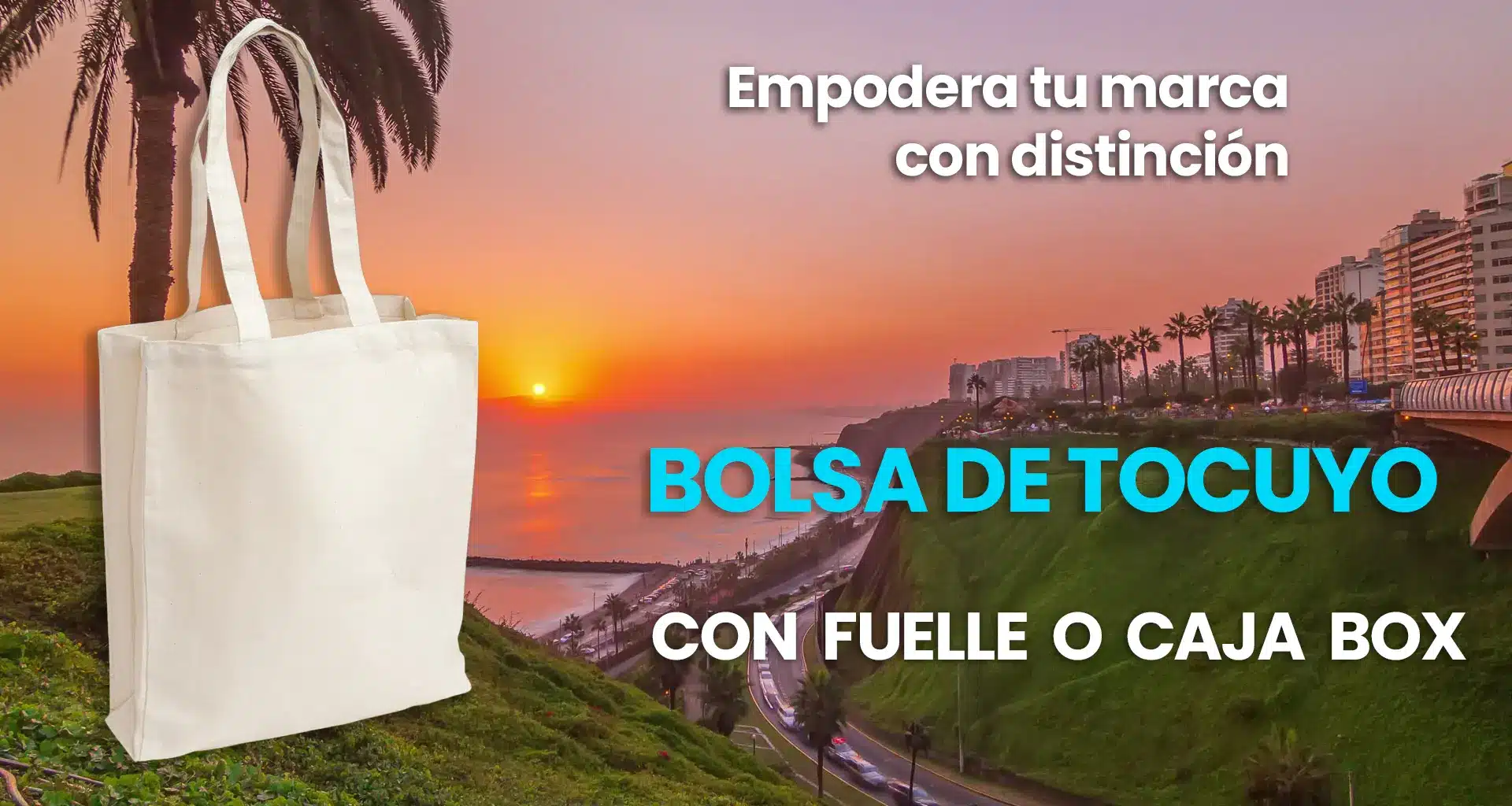 Bolsas de Tela Tocuyo con fuelle en Gamarra personalizadas, con medidas, colores, al por mayor