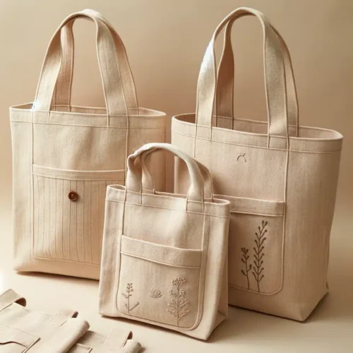 Bolsas de tocuyo con bolsillo