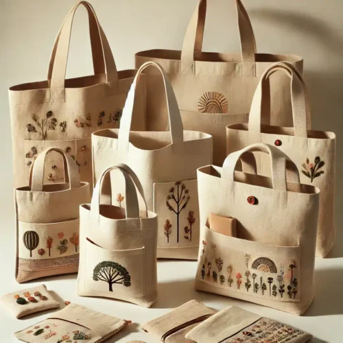 Bolsas de tocuyo con bolsillo