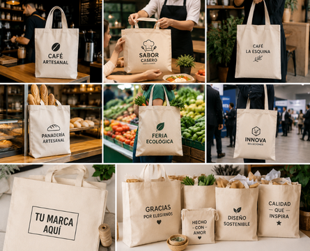 bolsas de algodon utilizadas por diferentes tipos de negocios