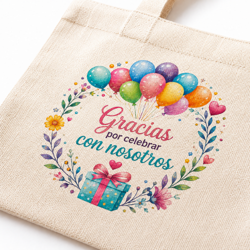 Bolsa de tela para recuerdos personalizada con DTF
