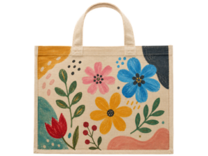 Bolsa de tocuyo con arte personalizado pintado a mano