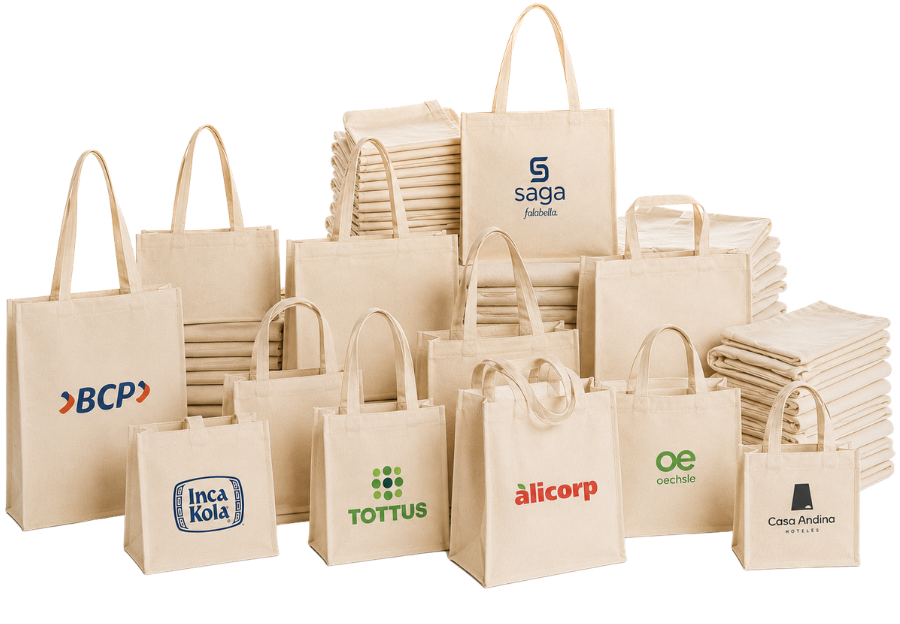 Bolsas de tela al por mayor en tocuyo y lona personalizadas
