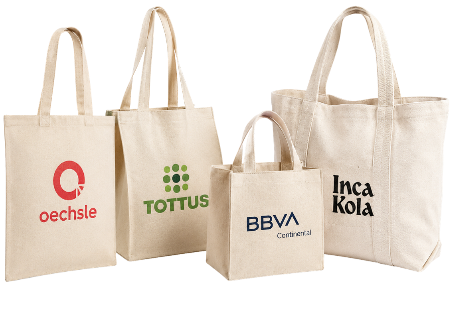 Bolsas de tela en Gamarra de tocuyo y lona personalizadas