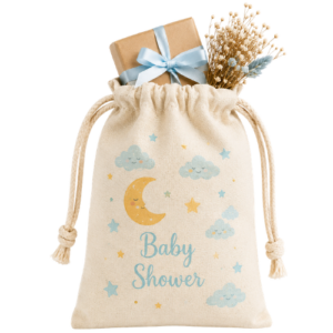 Bolsas de tela personalizadas para recuerdos de baby shower