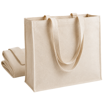 Bolsa de lona resistente de algodón color natural